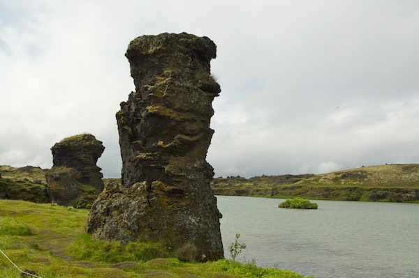 Rock sculptures at lake Myvatn