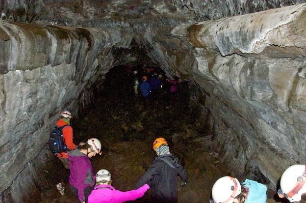 Lava tube caving