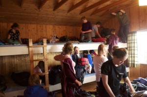 Sorting themselves out in the bunk house