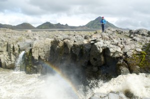 Lunchtime waterfall with rainbow