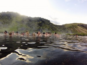 Wallowing in the hot spring