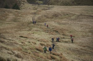 Climbing up to Craig y Fan Ddu