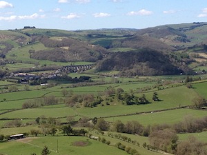 Looking down into the Teme Valley