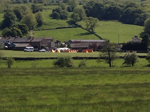 Passing our camp on the way to Sedbergh