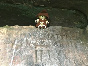 Cuthbert in his cave