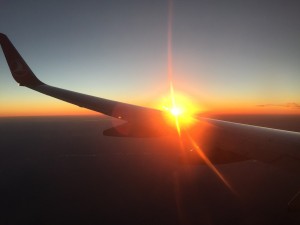Sunrise en route to Bishkek