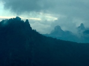 Early morning mist evaporating