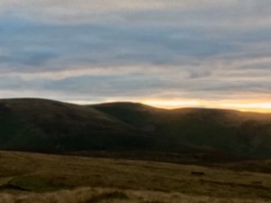 Sun setting behind Blencathra